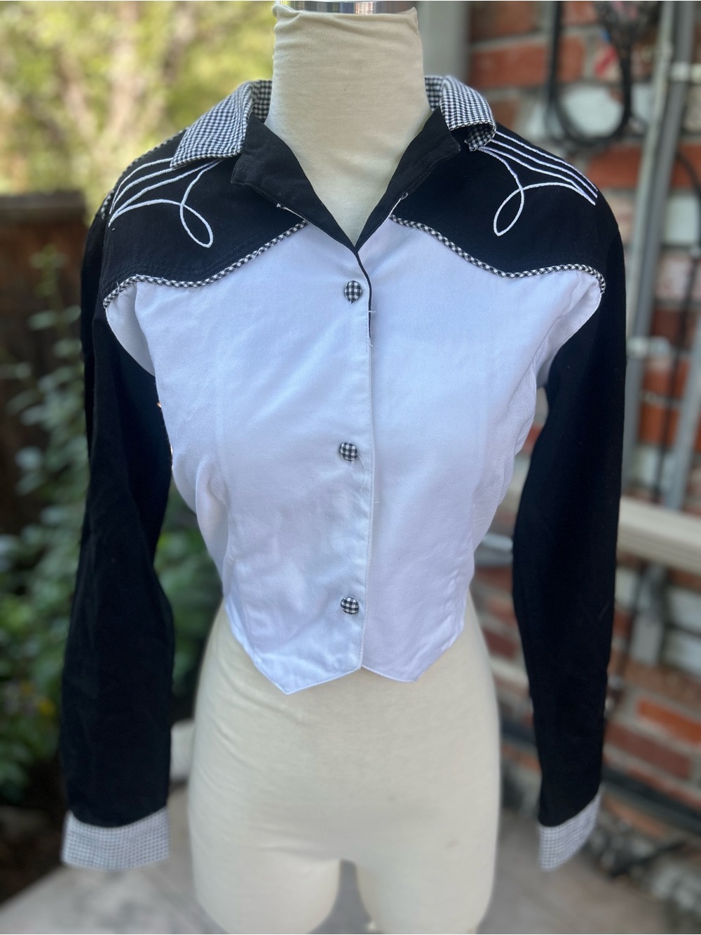 Vintage rockabillly Western by Adobe Rose black and white too S/M